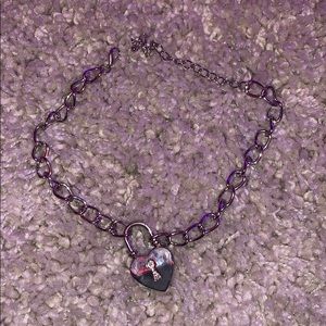 heart locket choker necklace chain
